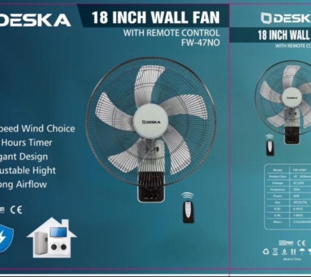 Ventilateur DESKA MURAL AVEC TÉLÉCOMMANDE